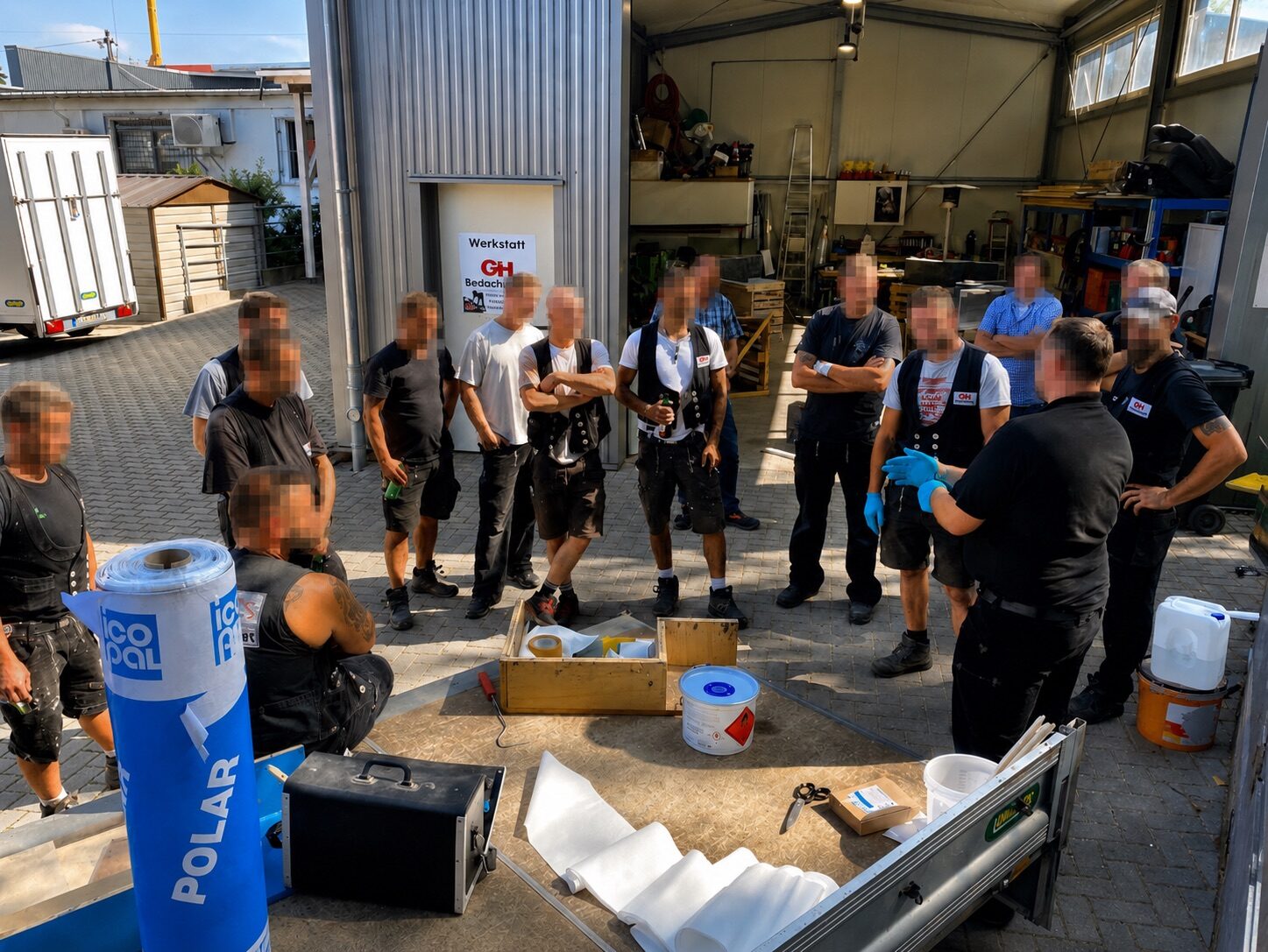 Praktische Schulung des Teams in der Werkstatt